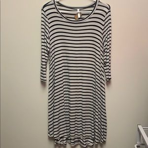 3/4 Sleeve Striped Sundress